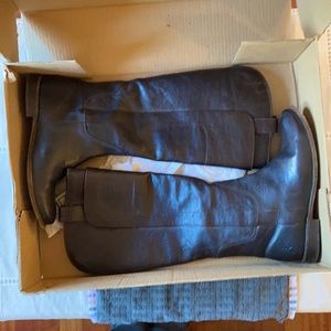 FRYE, Paige Tall Riding-Calf SHN, Dark Brown. Women’s 8M.